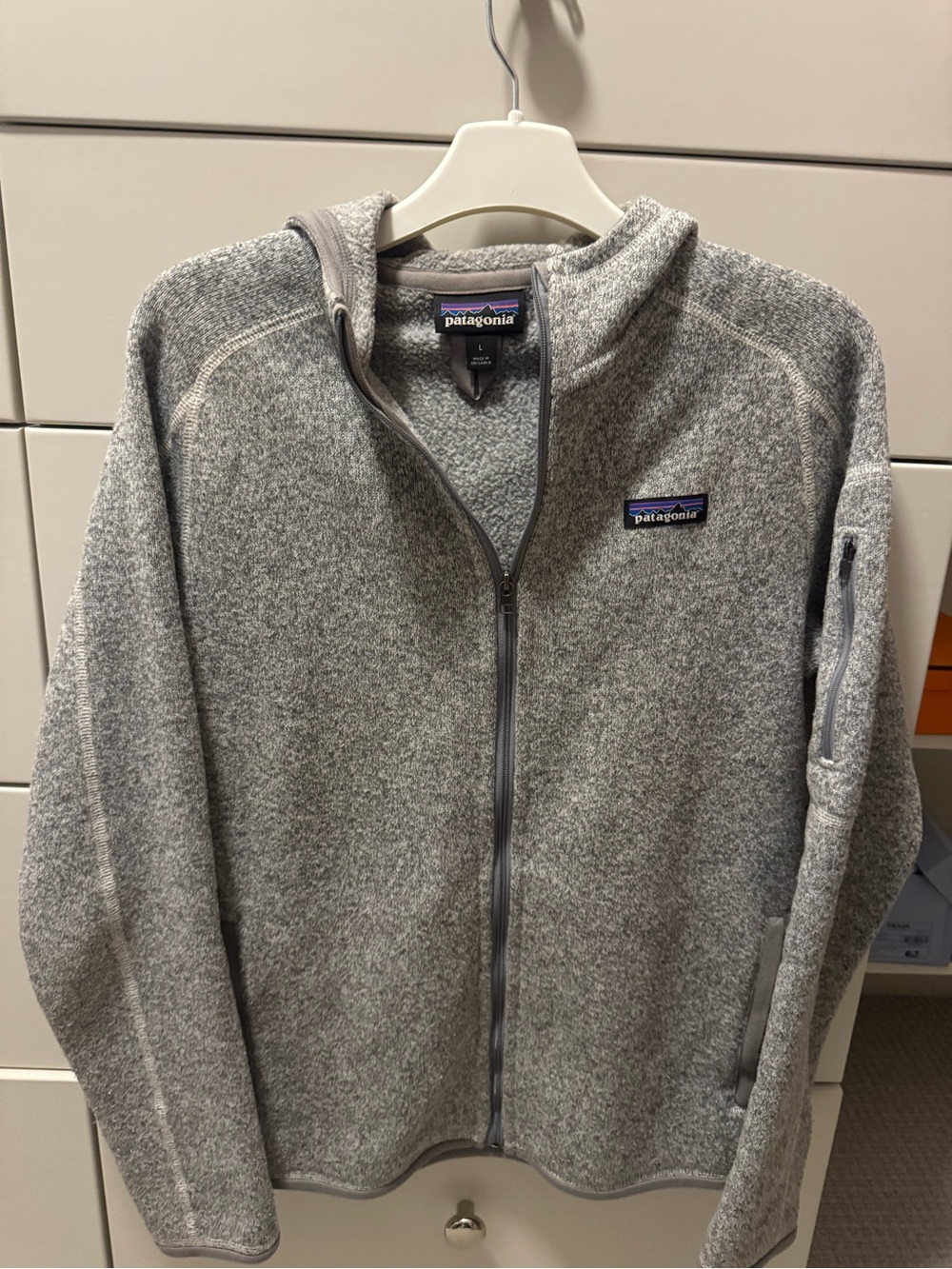 Patagonia Light Heather Gray Full-Zip Fleece Pullover
